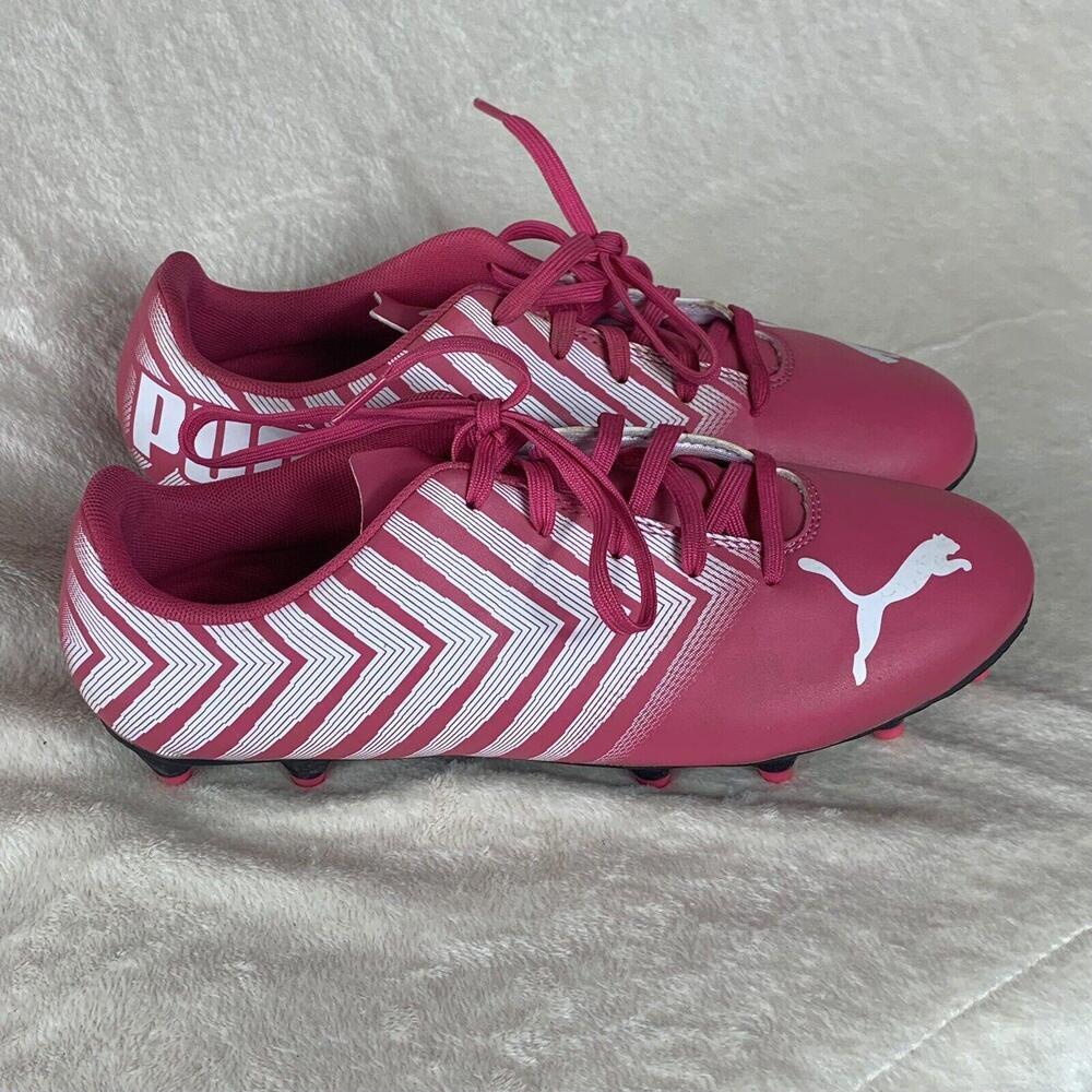 Puma Pink and White Soccer Cleats